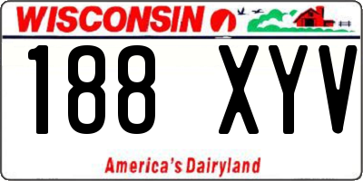 WI license plate 188XYV