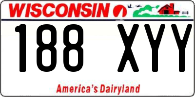 WI license plate 188XYY