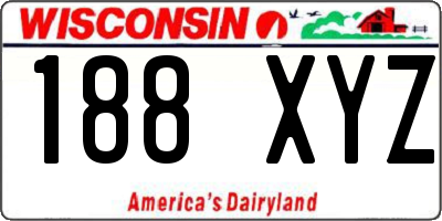 WI license plate 188XYZ