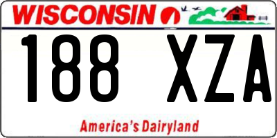 WI license plate 188XZA