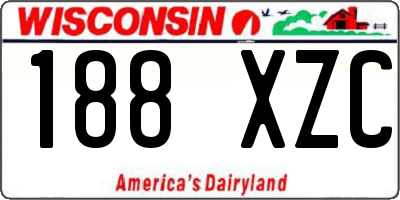 WI license plate 188XZC