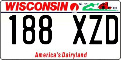 WI license plate 188XZD