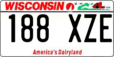 WI license plate 188XZE