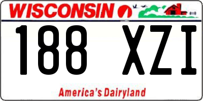 WI license plate 188XZI