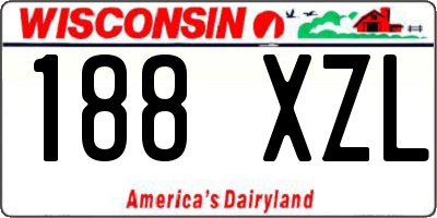WI license plate 188XZL