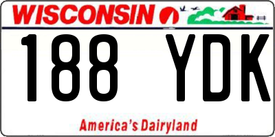 WI license plate 188YDK