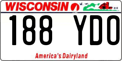 WI license plate 188YDO