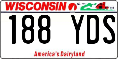 WI license plate 188YDS