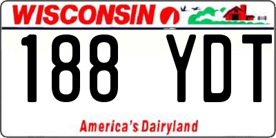 WI license plate 188YDT