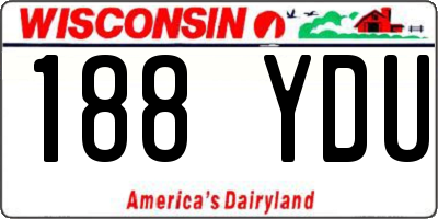 WI license plate 188YDU