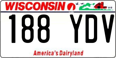 WI license plate 188YDV