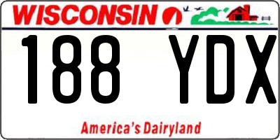 WI license plate 188YDX