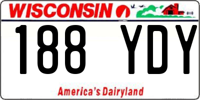 WI license plate 188YDY