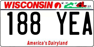 WI license plate 188YEA