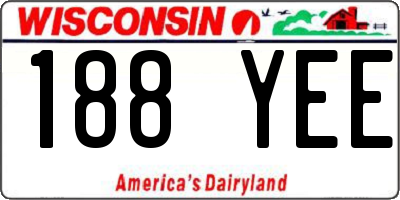 WI license plate 188YEE