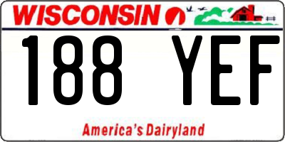 WI license plate 188YEF