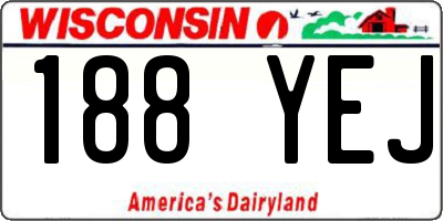 WI license plate 188YEJ