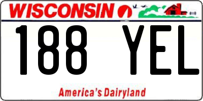 WI license plate 188YEL