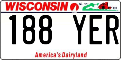 WI license plate 188YER