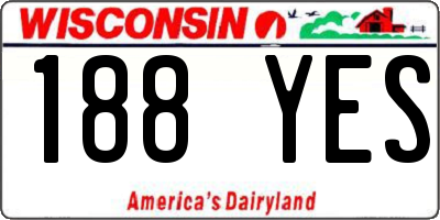 WI license plate 188YES