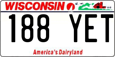 WI license plate 188YET