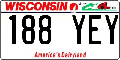 WI license plate 188YEY