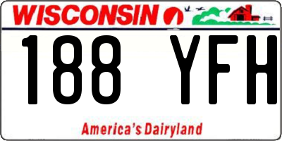 WI license plate 188YFH