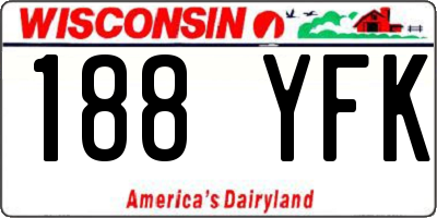 WI license plate 188YFK