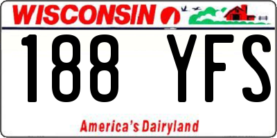 WI license plate 188YFS