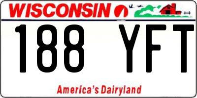 WI license plate 188YFT