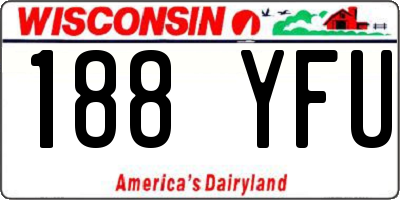 WI license plate 188YFU