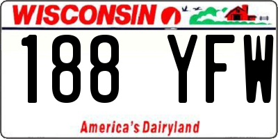 WI license plate 188YFW