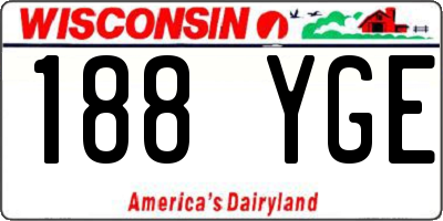 WI license plate 188YGE