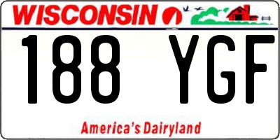 WI license plate 188YGF