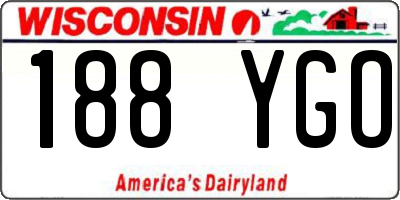 WI license plate 188YGO