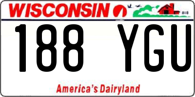 WI license plate 188YGU