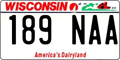 WI license plate 189NAA