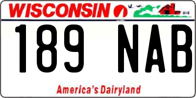 WI license plate 189NAB