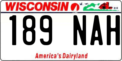 WI license plate 189NAH