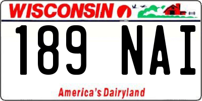 WI license plate 189NAI