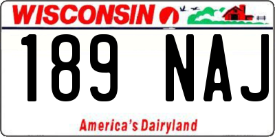 WI license plate 189NAJ