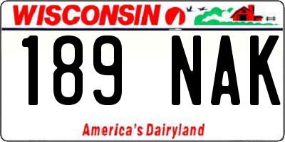 WI license plate 189NAK