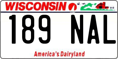 WI license plate 189NAL