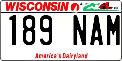 WI license plate 189NAM