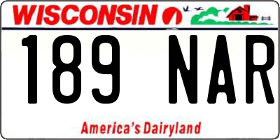 WI license plate 189NAR