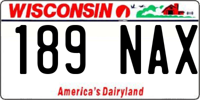 WI license plate 189NAX