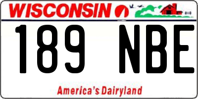 WI license plate 189NBE