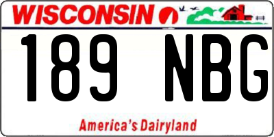 WI license plate 189NBG