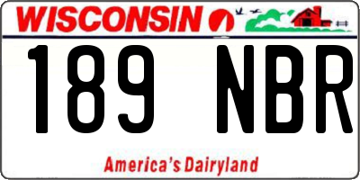 WI license plate 189NBR