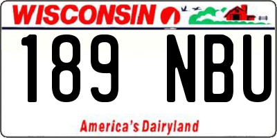 WI license plate 189NBU
